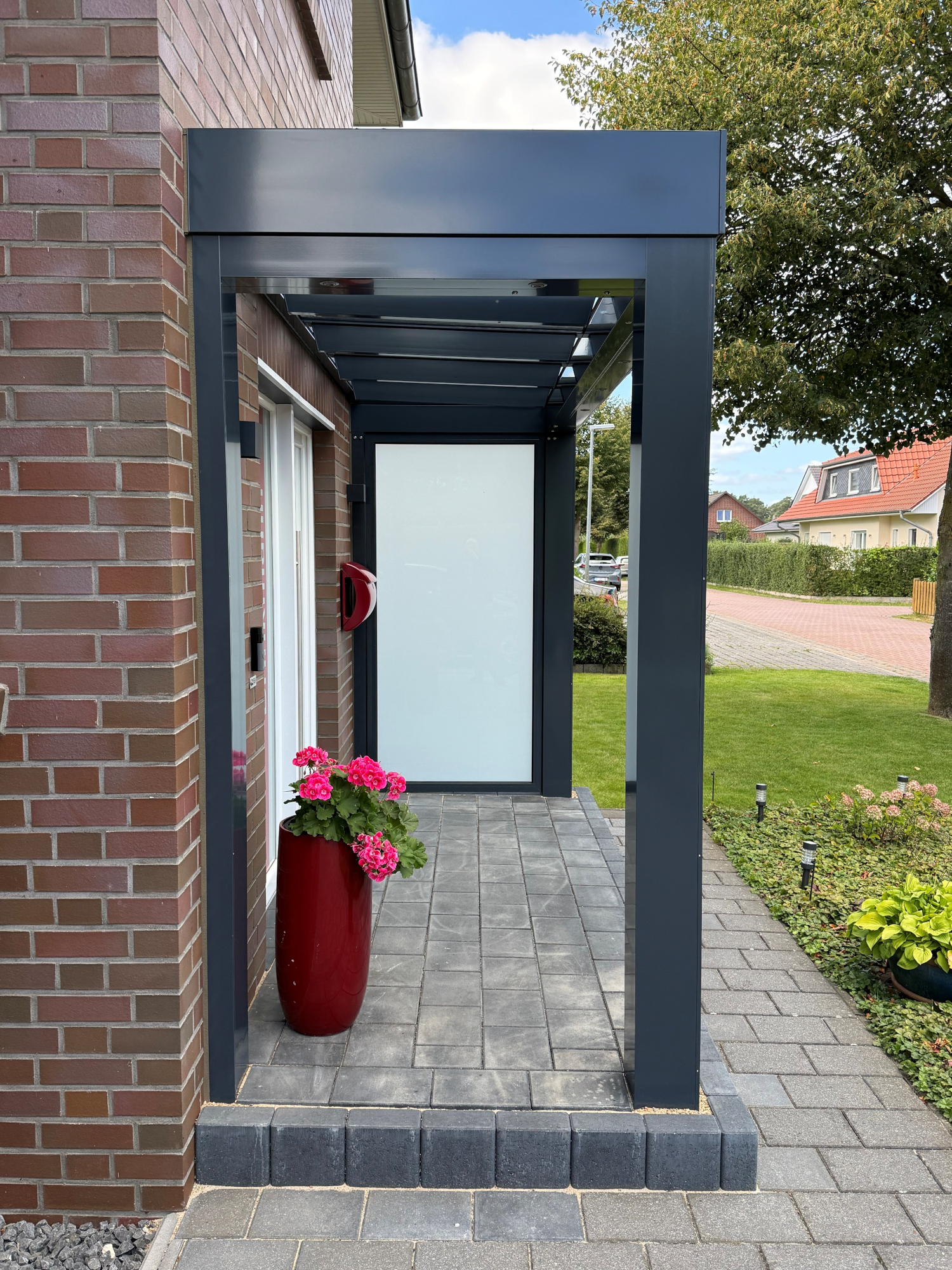 satinierte Festverglasung